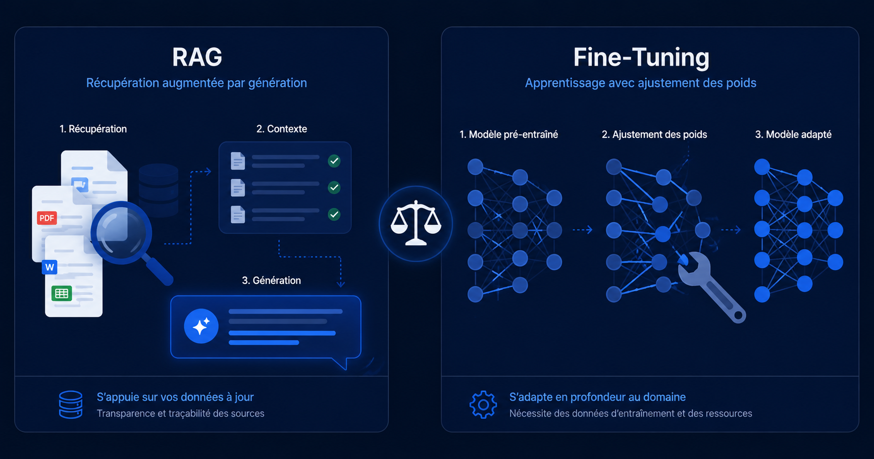RAG vs fine-tuning pour entreprises en 2026 : comparatif et tableau de décision
